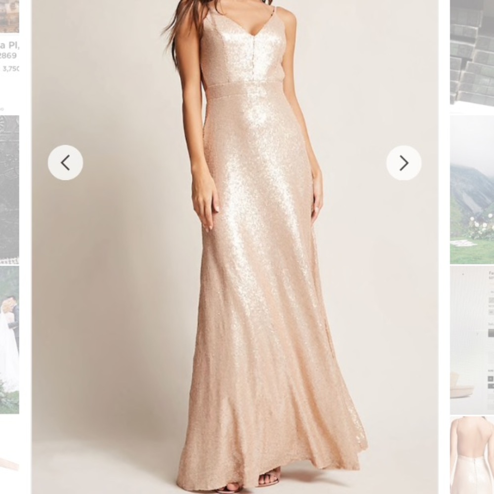 Gold sequin evening/party maxi dress